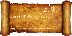 Larnhof Horácia névjegykártya